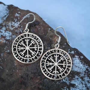 VEGVÍSIR - ISLANDSKÁ RUNA, NÁUŠNICE BRONZ - NÁUŠNICE - ŠPERKY