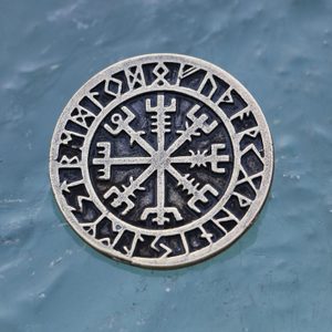 VEGVISIR - KOMPAS, ISLANDSKÁ RUNA, PŘÍVĚŠEK, STAROMOSAZ - VIKINGSKÉ AMULETY - ŠPERKY