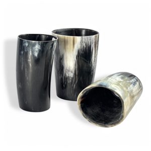 POHÁR Z ROHU 10 CM - LEŠTĚNÝ - ROHY NA PITÍ - STOLOVÁNÍ