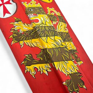 PAVÉZA, RUČNĚ MALOVANÝ DŘEVĚNÝ ŠTÍT IV - DEKORATIVNÍ ŠTÍTY - ZBROJE