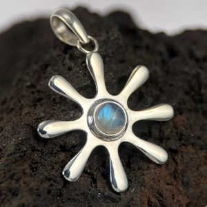 STELLA, STŘÍBRNÝ PŘÍVĚSEK, DUHOVÝ MĚSÍČNÍ KÁMEN AG 925/1000 - PŘÍVĚSKY - STŘÍBRNÉ ŠPERKY