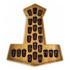 MJÖLLNIR - SADA RUN FUTHARK A DÁRKOVÁ KAZETA THOROVO KLADIVO - RUNY - ŠPERKY