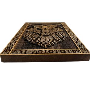VLK - VIKING, DŘEVĚNÝ NÁSTĚNNÝ OBRAZ 21X30CM - DŘEVĚNÉ OBRAZY - HOME DECOR