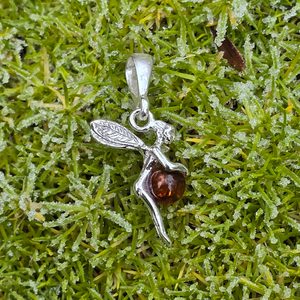 VÍLA, STŘÍBRNÝ PŘÍVĚSEK, JANTAR, AG 925 - ŠPERKY S JANTAREM - STŘÍBRNÉ ŠPERKY