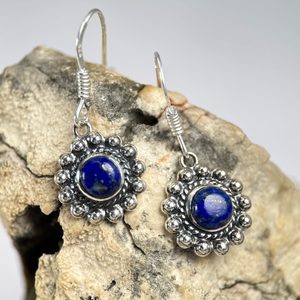 LAZIO, STŘÍBRNÉ ANTICKÉ NÁUŠNICE, LAPIS LAZULI, AG 925/1000 - NÁUŠNICE - STŘÍBRNÉ ŠPERKY
