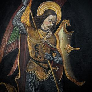 MALOVANÝ STŘEDOVĚKÝ ŠTÍT - JIŘÍ - ŠTÍTY STŘEDOVĚKÉ - ZBROJE