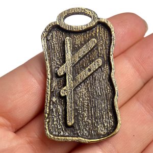 FEHU - RUNA AMULET, ZINEK, STAROMOSAZ - RUNY - ŠPERKY