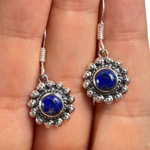 LAZIO, STŘÍBRNÉ ANTICKÉ NÁUŠNICE, LAPIS LAZULI, AG 925/1000 - NÁUŠNICE - STŘÍBRNÉ ŠPERKY