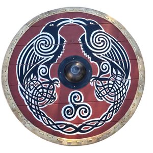 VIKINGSKÝ ŠTÍT, HUGINN A MUNINN 80CM - DEKORATIVNÍ ŠTÍTY - ZBROJE
