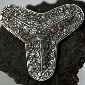 VIKINSKÁ TROJLÍSTKOVÁ STŘÍBRNÁ BROŽ, AG 925, 31 G - STŘÍBRNÉ BROŽE A SPONY - STŘÍBRNÉ ŠPERKY