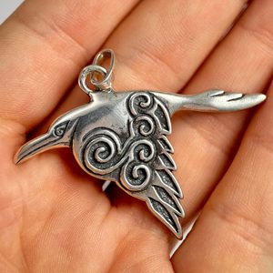 CORVUS - KELTSKÁ VRÁNA, STŘÍBRNÝ PŘÍVĚSEK, AG 925 - PŘÍVĚSKY - STŘÍBRNÉ ŠPERKY