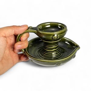 HISTORICKÝ SVÍCEN, KERAMICKÝ, ZELENÝ - SVÍCNY - HOME DECOR