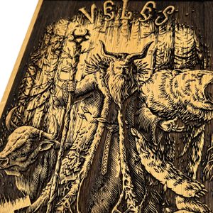 VELES NÁSTĚNNÁ DEKORACE, DŘEVO 32X46CM - DŘEVĚNÉ OBRAZY - HOME DECOR