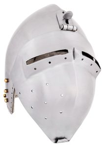 NĚMECKÝ BASCINET KLAPPVISOR, STŘEDOVĚKÁ PŘILBA, 2 MM PLECH - STŘEDOVĚKÉ PŘILBY - ZBROJE