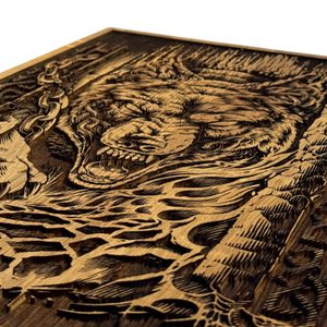 FENRIR - VLK ZBAVENÝ ŘETĚZŮ NÁSTĚNNÁ DEKORACE, DŘEVO 32X46CM - DŘEVĚNÉ OBRAZY - HOME DECOR