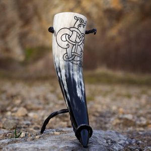 DRAČÍ UZEL RYTÝ ROH NA PITÍ, 0,3 L - ROHY NA PITÍ - STOLOVÁNÍ