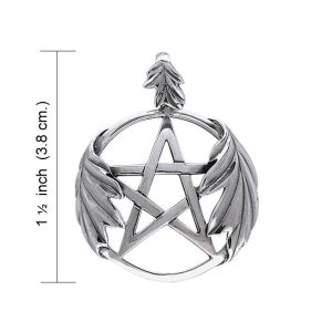 PENTAGRAM V DUBOVÉM LISTÍ, STŘÍBRNÝ PŘÍVĚSEK, AG 925 - PŘÍVĚSKY - STŘÍBRNÉ ŠPERKY