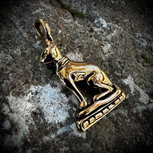 BASTET, BRONZOVÝ TALISMAN EGYPT - STŘEDOVĚKÉ AMULETY - ŠPERKY