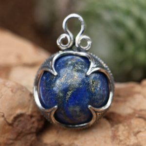 LAPIS LAZULI, VIKINSKÝ STŘÍBRNÝ PŘÍVĚSEK, GOTLAND, AG 925 - PŘÍVĚSKY - STŘÍBRNÉ ŠPERKY