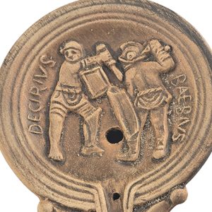 OLEJOVÁ LAMPA, GLADIÁTORSKÝ SOUBOJ, LUCERNA - GLADIÁTOR - FILMY, HRY, SERIÁLY