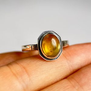 STŘEDOVĚKÝ STŘÍBRNÝ PRSTEN, CITRÍN, AG 925/1000 - PRSTENY - STŘÍBRNÉ ŠPERKY