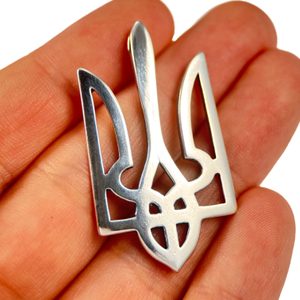 TRYZUB STÁTNÍ ZNAK UKRAJINY, STŘÍBRNÝ PŘÍVĚSEK, AG 925 - PŘÍVĚSKY - STŘÍBRNÉ ŠPERKY