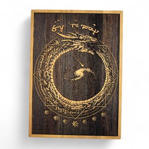 UROBOROS NÁSTĚNNÁ DEKORACE, DŘEVO 30X40CM - DŘEVĚNÉ OBRAZY - HOME DECOR