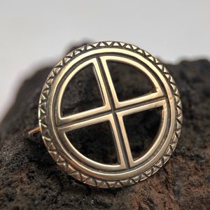 SLUNEČNÍ KŘÍŽ, BRONZOVÁ BROŽ - BROŽE A KNOFLÍKY - ŠPERKY