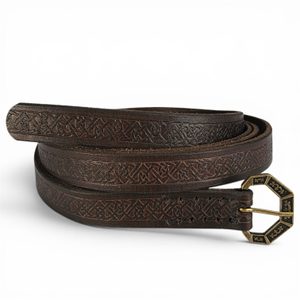 KOŽENÝ STŘEDOVĚKÝ PÁSEK HNĚDÝ SALZBURG - OPASKY Z KŮŽE - SEDLÁŘSTVÍ