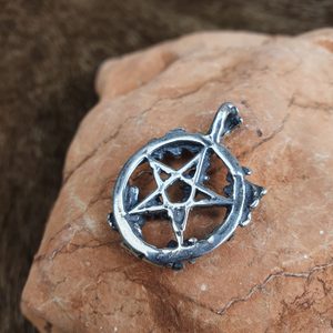 DUBOVÝ PENTAGRAM, STŘÍBRNÝ PŘÍVĚSEK, AG 925 - PŘÍVĚSKY - STŘÍBRNÉ ŠPERKY