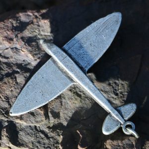 SUPERMARINE SPITFIRE, PŘÍVĚSEK LETADLO, STAROSTŘÍBRO - VŠECHNY AMULETY, VLASTNÍ VÝROBA - ŠPERKY