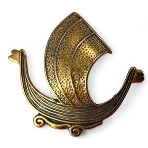 DRAKKAR, VIKINSKÁ LOĎ, AMULET, BRONZ - PŘÍVĚSKY - ŠPERKY