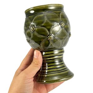 ČÍŠE - ZELENÁ GLAZURA 0,25 L, 14 CM - HISTORICKÁ KERAMIKA - STOLOVÁNÍ