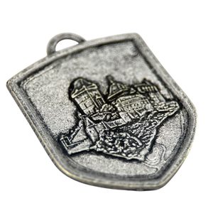 HRAD KARLŠTEJN, STŘEDOVĚKÝ ERB VE ŠTÍTU, ZINEK - STŘEDOVĚKÉ AMULETY - ŠPERKY