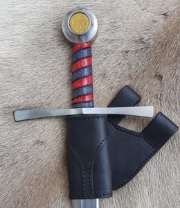 KOŽENÝ ZÁVĚS NA MEČ - ČERNÝ - PŘÍSLUŠENSTVÍ K MEČŮM - ZBRANĚ