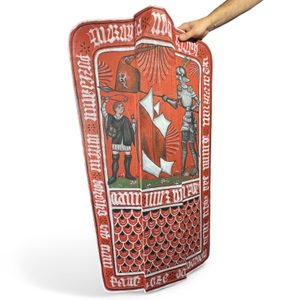 STŘEDOVĚKÁ PAVÉZA, DAVID A GOLIÁŠ, ČECHY - ŠTÍTY STŘEDOVĚKÉ - ZBROJE