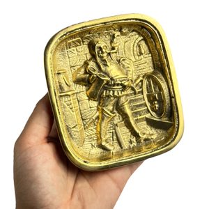 POPELNÍK HISTORICKÝ - MOSAZ, VÁLEČÍK Z TŘICTÍLETÉ VÁLKY - KOVOVÉ FIGURKY A DEKORACE - HOME DECOR