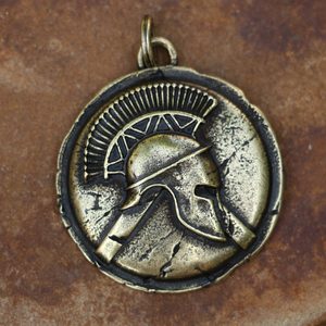 SPARTA, SPARTSKÝ VÁLEČNÍK, PŘÍVĚŠEK, ZINEK, STAROMOSAZ - VŠECHNY AMULETY, VLASTNÍ VÝROBA - ŠPERKY