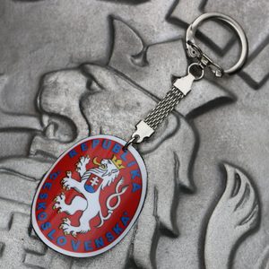 ZNAK Z ČESKOSLOVENSKÉHO HRANIČNÍHO SLOUPU - KLÍČENKA - KLÍČENKY Z KOVU - ŠPERKY