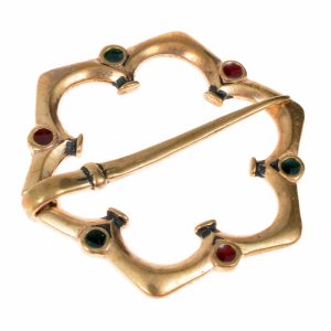 STŘEDOVĚKÁ BROŽ, KOSTÝMOVÁ SE SMALTEM, BRONZ - BROŽE A KNOFLÍKY - ŠPERKY