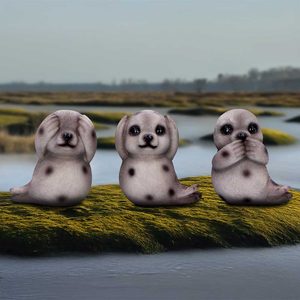 SELKIE, NEVIDÍM, NEMLUVÍM, NESLYŠÍM 3 KUSY, 7,5 CM - FIGURKY - HOME DECOR