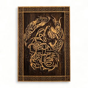 FENRIR, DŘEVĚNÝ NÁSTĚNNÝ OBRAZ 21X30CM - DŘEVĚNÉ OBRAZY - HOME DECOR