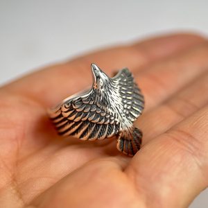 CORVUS, VRÁNA, STŘÍBRNÝ PRSTEN, AG 925 - PRSTENY - STŘÍBRNÉ ŠPERKY