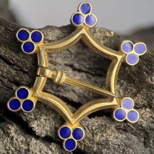 STŘEDOVĚKÁ BROŽ SE SMALTEM, XIV. STOLETÍ - BROŽE - ŠPERKY