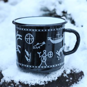 SÁMI LAPONSKÝ PLECHÁČEK, SMALTOVANÝ HRNEK - POHÁRY A HRNKY - HOME DECOR