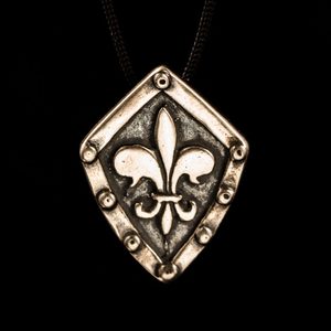 FLEUR DE LIS VE ŠTÍTU, STŘÍBRNÝ PŘÍVĚSEK, AG 925 - PŘÍVĚSKY - STŘÍBRNÉ ŠPERKY