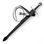 Leather scabbard for one-handed sword, black