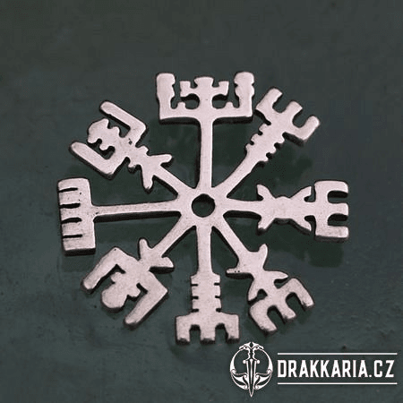 VEGVÍSIR, ISLANDSKÁ OCHRANNÁ RUNA, PŘÍVĚŠEK, STŘÍBRO AG 925