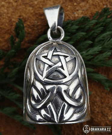 STŘÍBRNÝ ZVONEČEK, PENTAGRAM, TALISMAN, AG 925