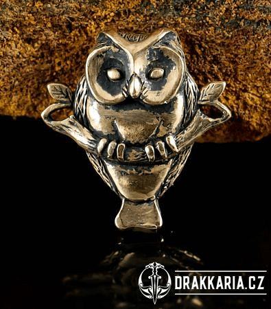 SOVA NA VĚTVI, AMULET, BRONZ